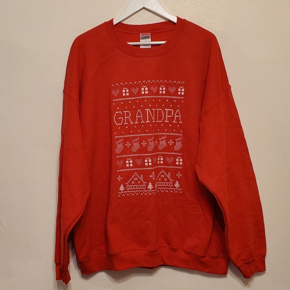 TStars Christmas Sweatshirt "Grandpa" in red - Picture 1 of 5